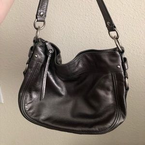 Gunmetal leather coach purse